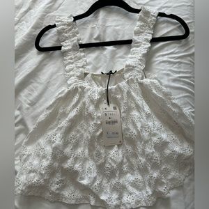 NWT ZARA Eyelet Flowy top